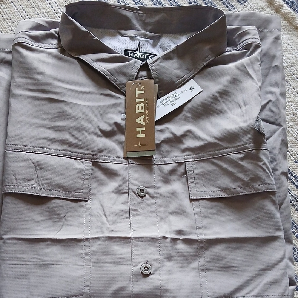 Habit Men’s Taupe Casual Button-Down Shirt